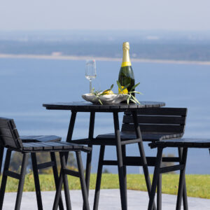 Mexico – Bar Set – Noir – Chaise : 43 x 44 x 91 Table : 65 x 95 cm