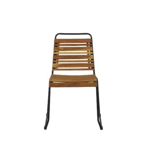 Bois – Chaise de salle à manger – Noir, Naturel – 59 x 86 x 57 cm