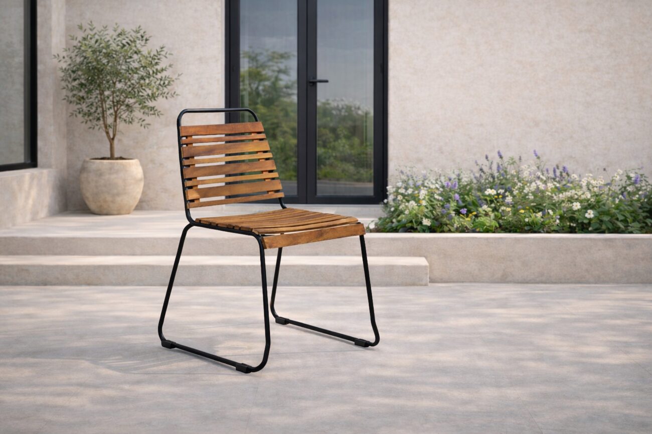 Bois – Chaise de salle à manger – Noir, Naturel – 59 x 86 x 57 cm