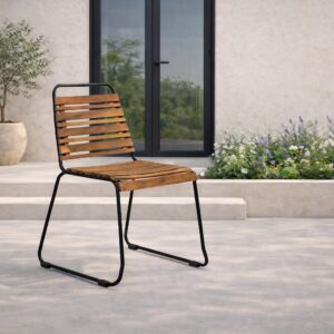Bois – Chaise de salle à manger – Noir, Naturel – 59 x 86 x 57 cm