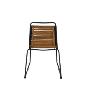 Bois – Chaise de salle à manger – Noir, Naturel – 59 x 86 x 57 cm