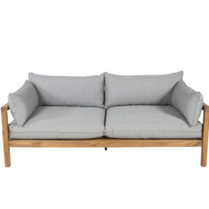 Marion – Canapé 2 places – Gris, Naturel – 92 x 56 x 185 cm