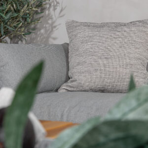 Marion – Canapé 2 places – Gris, Naturel – 92 x 56 x 185 cm