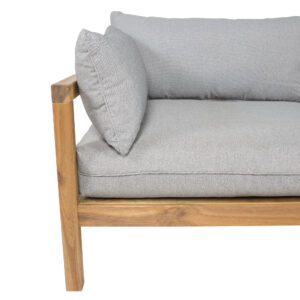 Marion – Canapé 2 places – Gris, Naturel – 92 x 56 x 185 cm