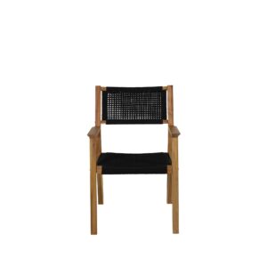 Little John – Chaise de salle à manger – Noir, Naturel – 62 x 88 x 58 cm