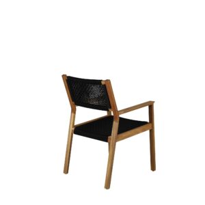 Little John – Chaise de salle à manger – Noir, Naturel – 62 x 88 x 58 cm