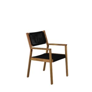 Little John – Chaise de salle à manger – Noir, Naturel – 62 x 88 x 58 cm