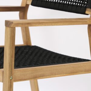 Little John – Chaise de salle à manger – Noir, Naturel – 62 x 88 x 58 cm