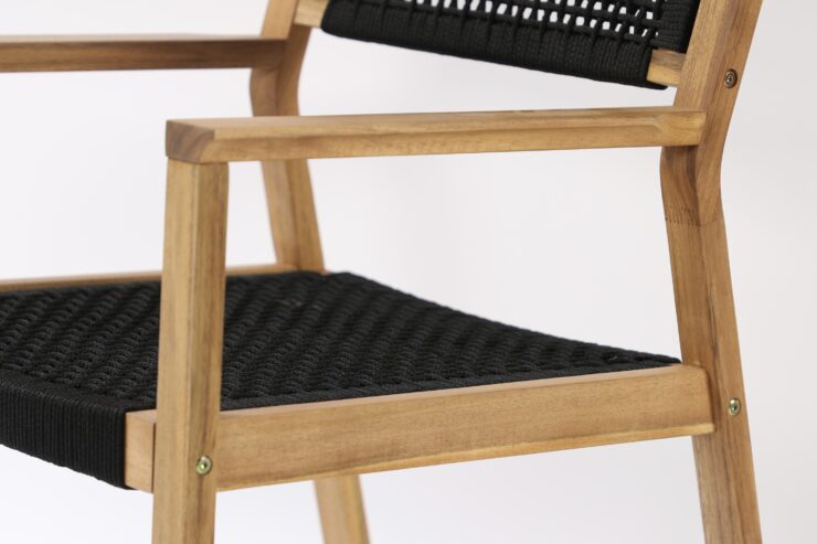 Little John – Chaise de salle à manger – Noir, Naturel – 62 x 88 x 58 cm