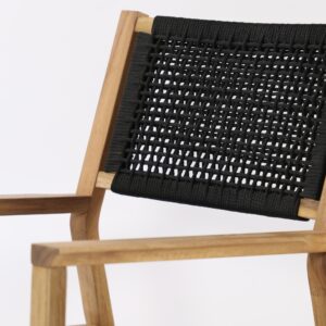 Little John – Chaise de salle à manger – Noir, Naturel – 62 x 88 x 58 cm