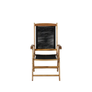 Peter – Chaise réglable – Noir, Naturel – 68 x 104 x 57 cm