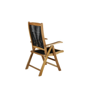 Peter – Chaise réglable – Noir, Naturel – 68 x 104 x 57 cm