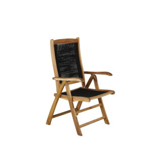 Peter – Chaise réglable – Noir, Naturel – 68 x 104 x 57 cm