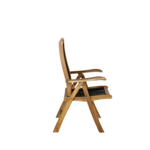 Peter – Chaise réglable – Noir, Naturel – 68 x 104 x 57 cm