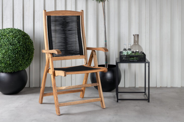 Peter – Chaise réglable – Noir, Naturel – 68 x 104 x 57 cm