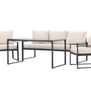 Catania – Salon canapé – Beige, Noir