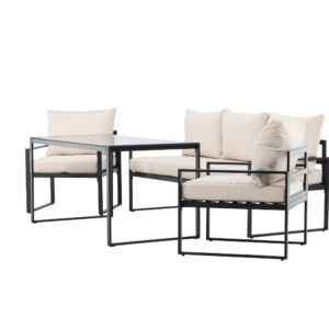 Catania – Salon canapé – Beige, Noir