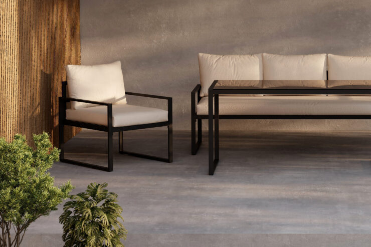 Catania – Salon canapé – Beige, Noir