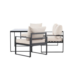 Catania – Salon canapé – Beige, Noir