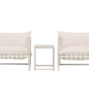Messina – Salon lounge – Beige – Table :50 x 40 x 45Canapé :75 x 75 x 61 cm