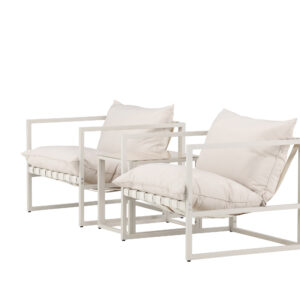 Messina – Salon lounge – Beige – Table :50 x 40 x 45Canapé :75 x 75 x 61 cm