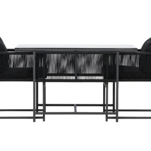Noto – Set café – Noir – Table :120 x 61 x 73Canapé :58 x 54 x 69 cm