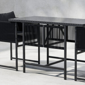 Noto – Set café – Noir – Table :120 x 61 x 73Canapé :58 x 54 x 69 cm