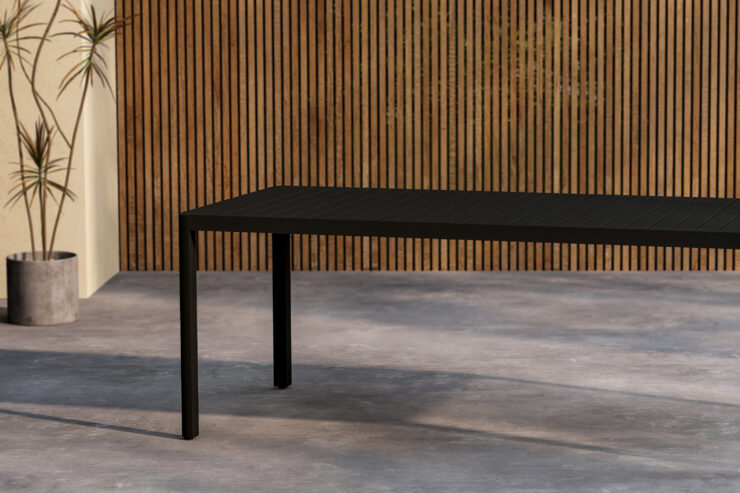 Giardini – Table à manger rectangulaire – Noir – 200 x 90 cm