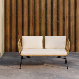 Isola – Canapé 3 places – Naturel, Noir, Beige – 67 x 71 x 142 cm
