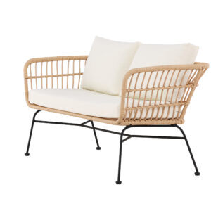 Isola – Canapé 3 places – Naturel, Noir, Beige – 67 x 71 x 142 cm