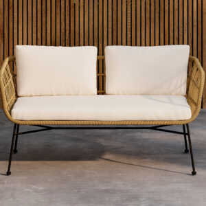 Isola – Canapé 3 places – Naturel, Noir, Beige – 67 x 71 x 142 cm