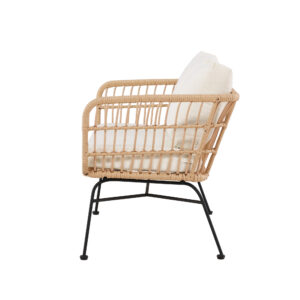 Isola – Canapé 3 places – Naturel, Noir, Beige – 67 x 71 x 142 cm