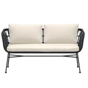 Isola – Canapé 3 places – Noir, Beige – 67 x 140 x 71 cm