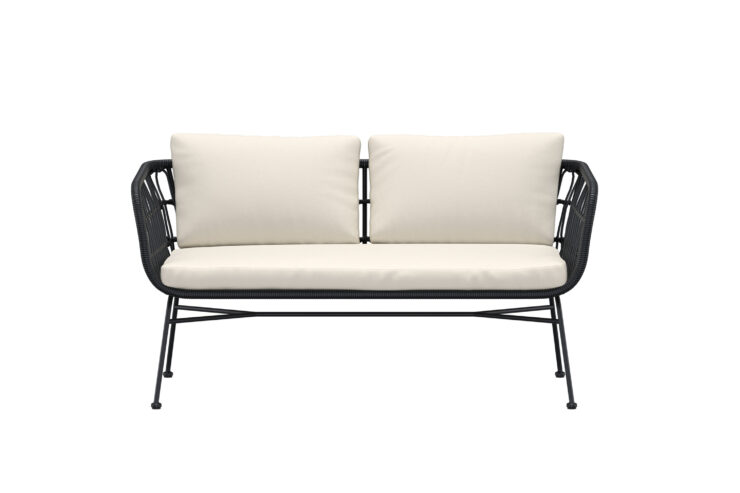 Isola – Canapé 3 places – Noir, Beige – 67 x 140 x 71 cm