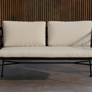 Isola – Canapé 3 places – Noir, Beige – 67 x 140 x 71 cm