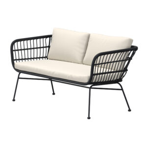 Isola – Canapé 3 places – Noir, Beige – 67 x 140 x 71 cm