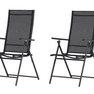 Levanzo – Chaise réglable – Noir – 59 x 108 x 56 cm