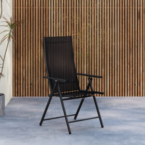 Levanzo – Chaise réglable – Noir – 59 x 108 x 56 cm