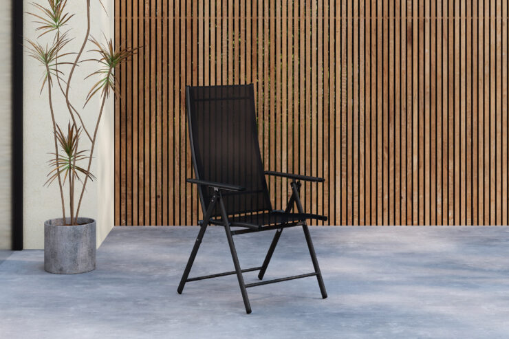 Levanzo – Chaise réglable – Noir – 59 x 108 x 56 cm
