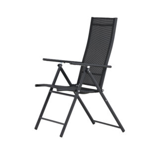 Levanzo – Chaise réglable – Noir – 59 x 108 x 56 cm
