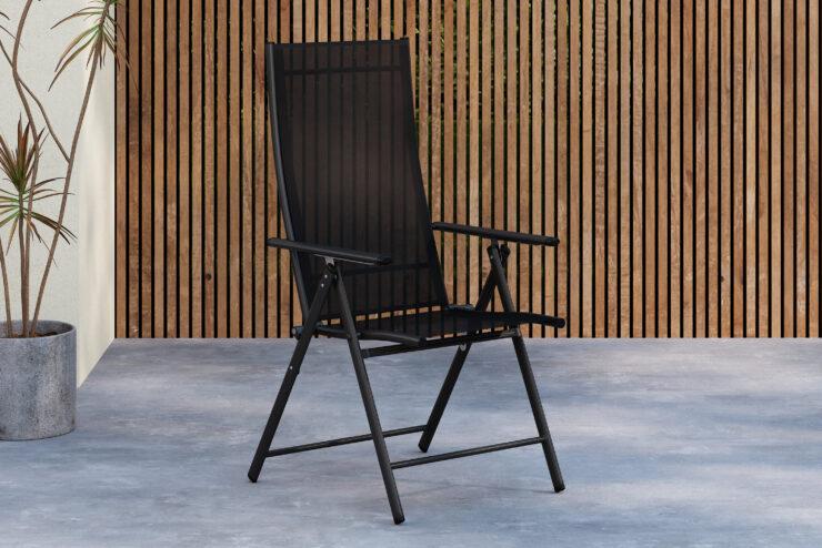 Levanzo – Chaise réglable – Noir – 59 x 108 x 56 cm