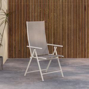 Levanzo – Chaise réglable – Beige – 59 x 108 x 56 cm