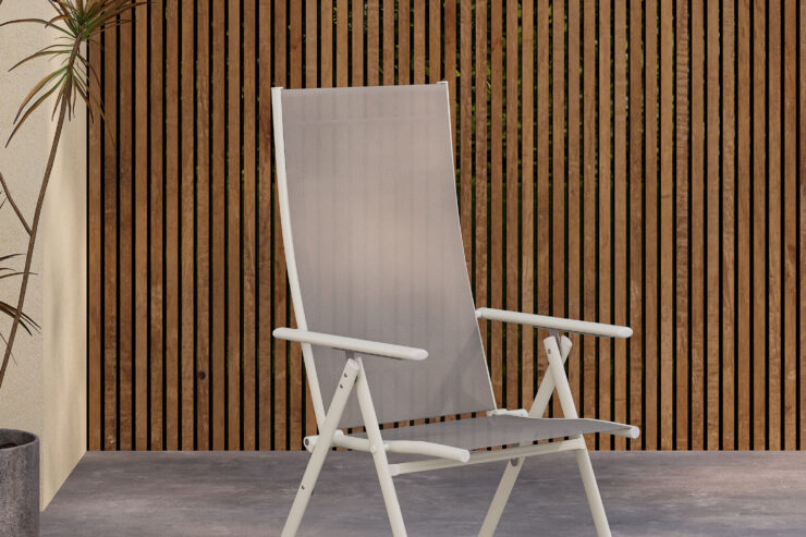 Levanzo – Chaise réglable – Beige – 59 x 108 x 56 cm