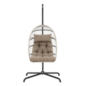 Trezza – Fauteuil suspendu – Noir, Gris, Marron – 70 x 198 x 75 cm
