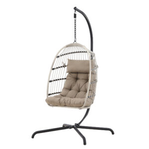 Trezza – Fauteuil suspendu – Noir, Gris, Marron – 70 x 198 x 75 cm