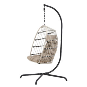 Trezza – Fauteuil suspendu – Noir, Gris, Marron – 70 x 198 x 75 cm