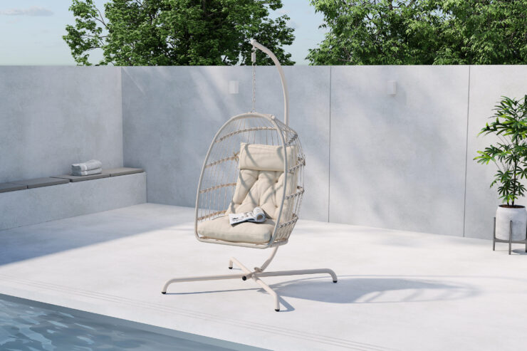 Trezza – Fauteuil suspendu – Beige – 70 x 198 x 75 cm