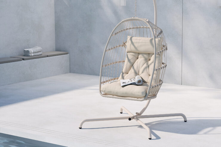 Trezza – Fauteuil suspendu – Beige – 70 x 198 x 75 cm