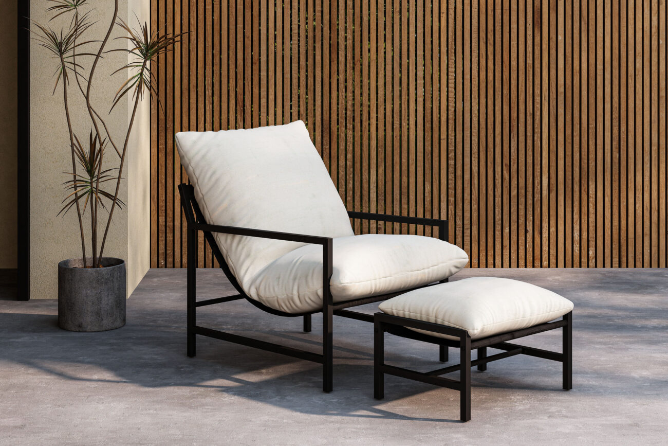 Corso – Fauteuil lounge – Beige, Noir – 86 x 68 x 67 cm