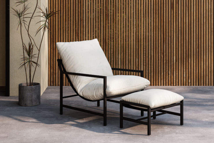 Corso – Fauteuil lounge – Beige, Noir – 86 x 68 x 67 cm